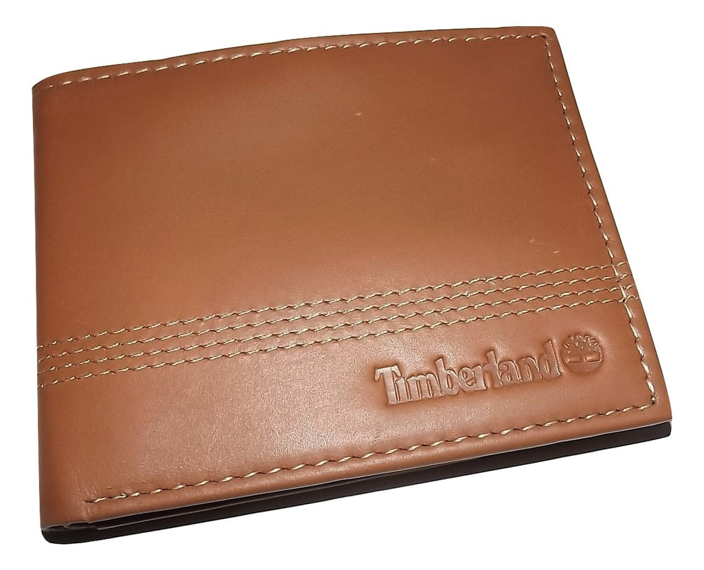 Timberland Leather Bifold Wallet with Key Fob Set Tan