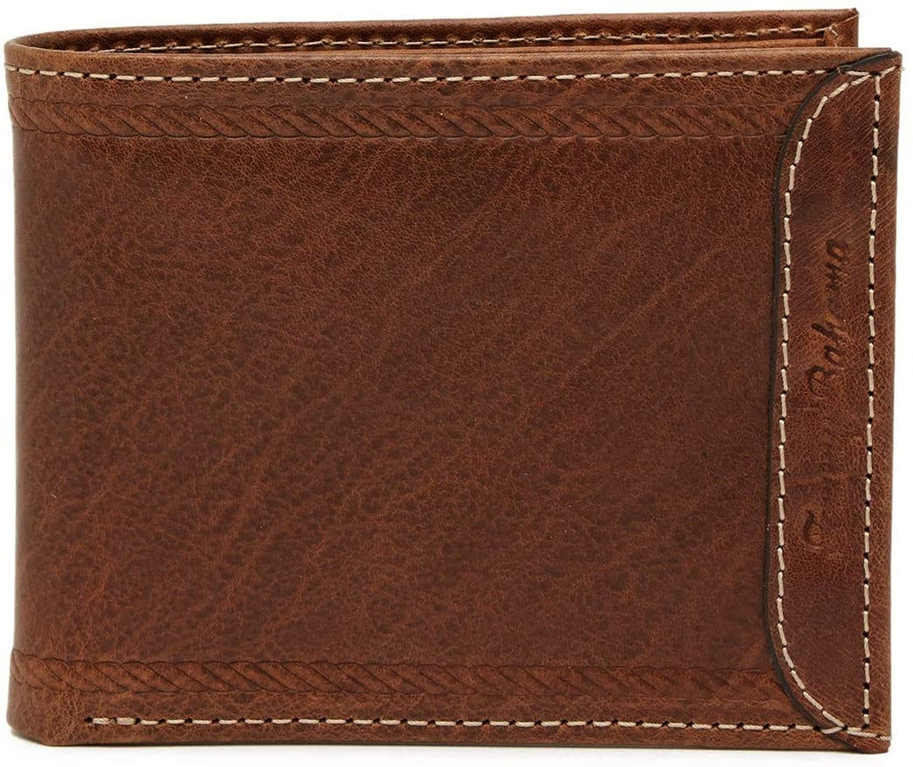Tommy Bahama Men's Leather Bifold 6 Pocket Wallet Tan