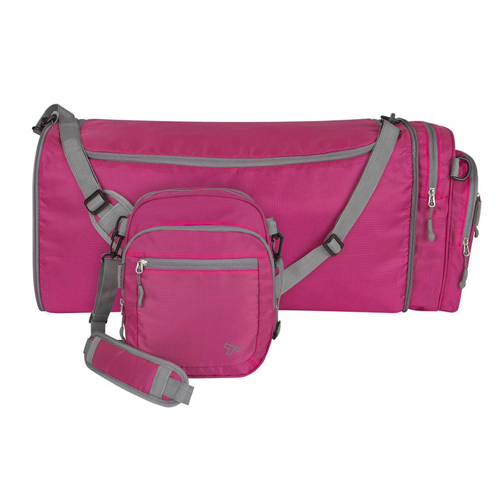 crossbody travel bag Travelon Convertible 2-in-1 Crossbody Duffel, Berry